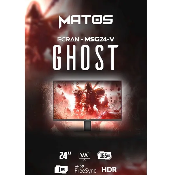 MONITEUR MATOS MSG24-V GHOST 165HZ VA 24 POUCE FHD